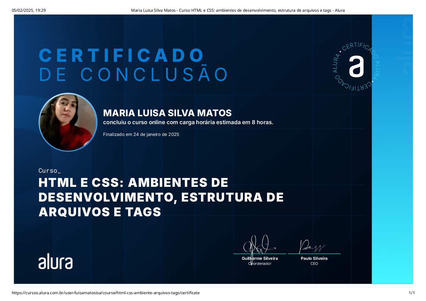 Certificado HTML e CSS